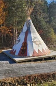 Exterior of a rental teepee